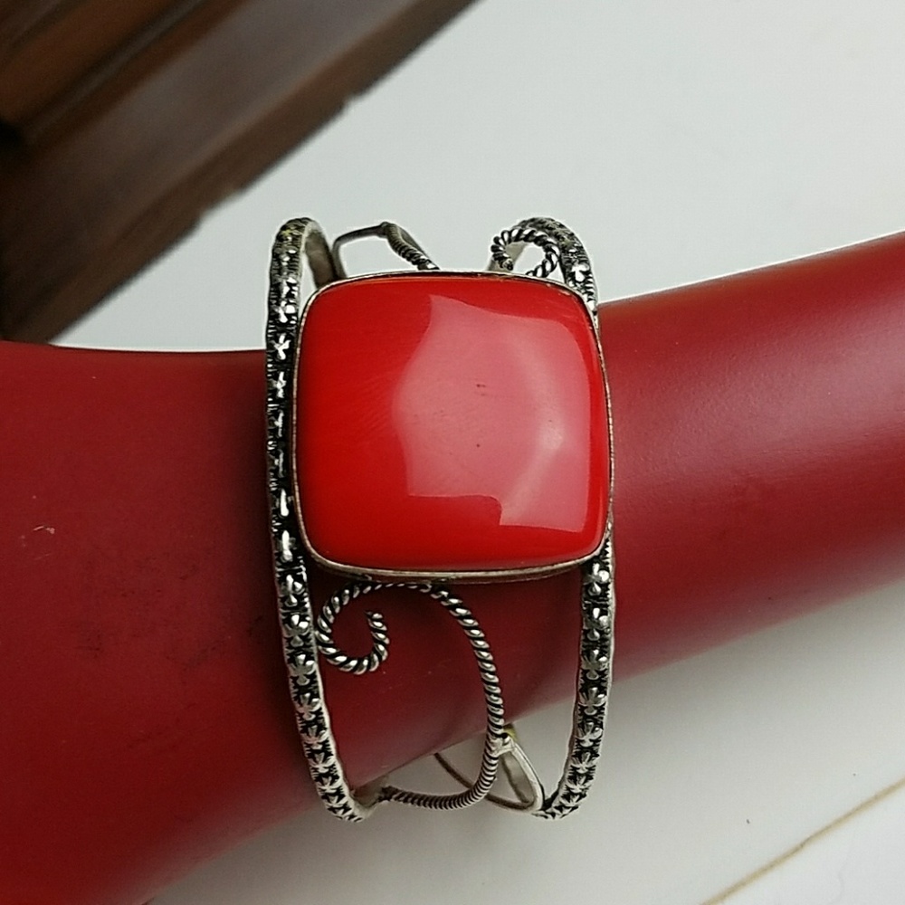 { 2 / $50 } Genuine Red Coral Silver Bracelet